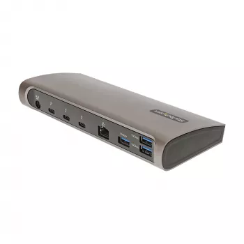 StarTech.com Thunderbolt 4 dokstacija, 96 W strāvas padeve, viens 8K/divi monitori 4K 60 Hz, 3x TB4/USB4 porti, 4x USB-A, SD, GbE, Thunderbolt 4 dokstacija operētājsistēmai Windows vai TB3 MacBook, 0,8 m kabelis