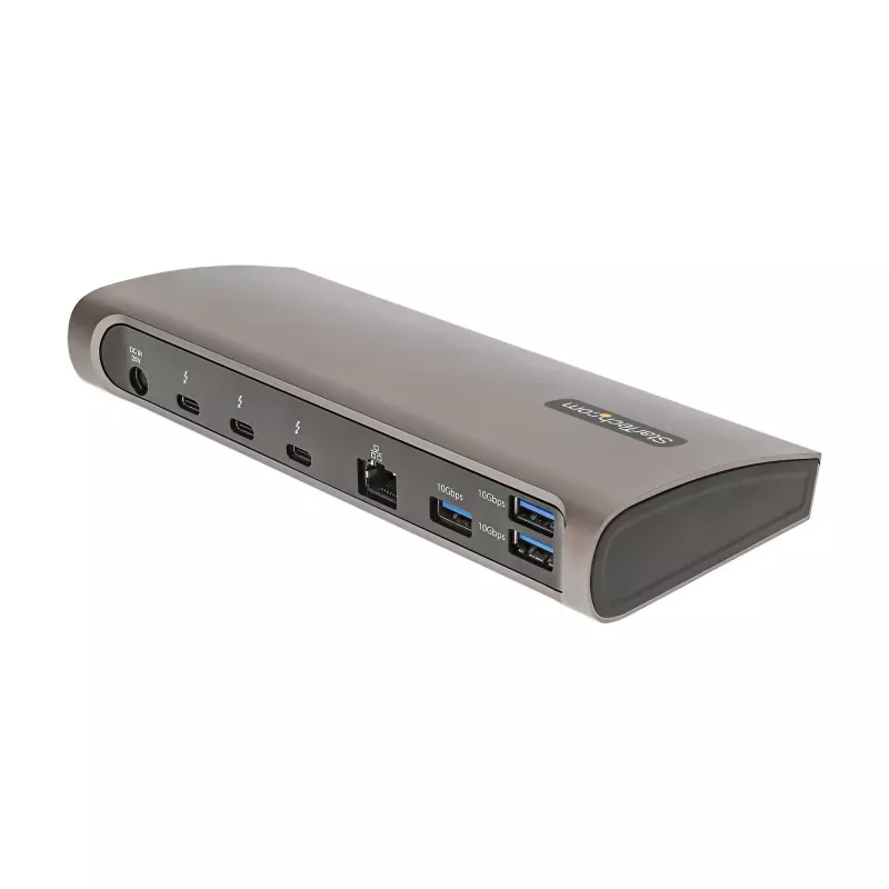 StarTech.com Thunderbolt 4 dokstacija, 96 W strāvas padeve, viens 8K/divi monitori 4K 60 Hz, 3x TB4/USB4 porti, 4x USB-A, SD, GbE, Thunderbolt 4 dokstacija operētājsistēmai Windows vai TB3 MacBook, 0,8 m kabelis