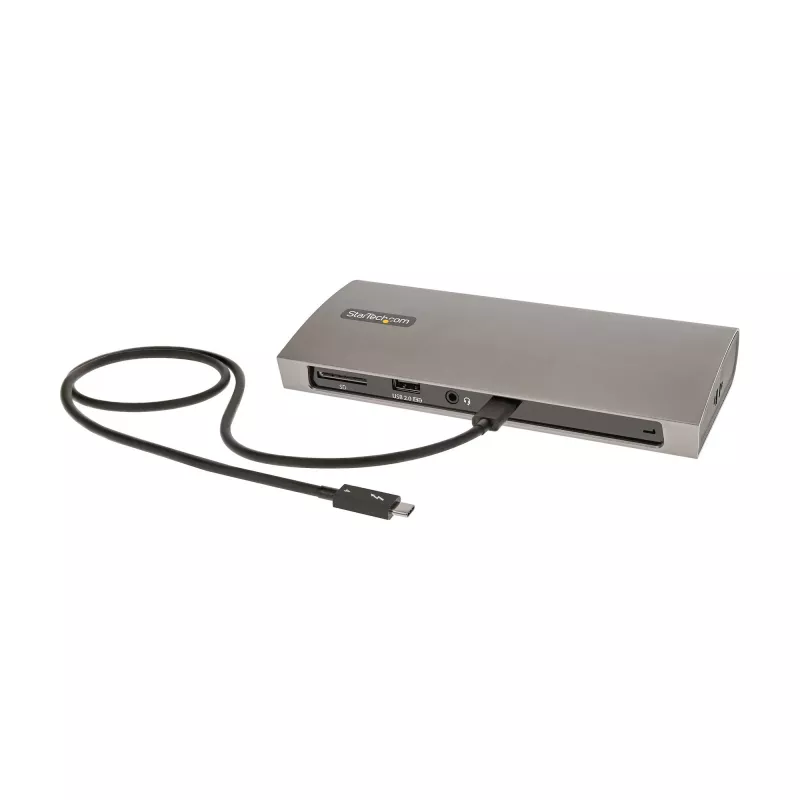 StarTech.com Thunderbolt 4 dokstacija, 96 W strāvas padeve, viens 8K/divi monitori 4K 60 Hz, 3x TB4/USB4 porti, 4x USB-A, SD, GbE, Thunderbolt 4 dokstacija operētājsistēmai Windows vai TB3 MacBook, 0,8 m kabelis