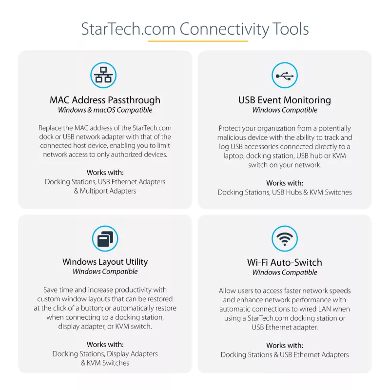 StarTech.com Thunderbolt 4 dokstacija, 96 W strāvas padeve, viens 8K/divi monitori 4K 60 Hz, 3x TB4/USB4 porti, 4x USB-A, SD, GbE, Thunderbolt 4 dokstacija operētājsistēmai Windows vai TB3 MacBook, 0,8 m kabelis