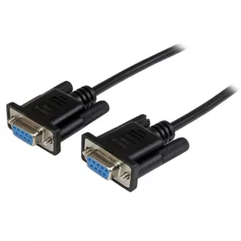 StarTech.com 1 m melns DB9 RS232 seriālais nulles modema kabelis F/F