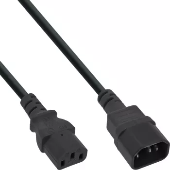 Aukstā ierīces pagarinātājs C13/C14 InLine 16631A melns 1,5m