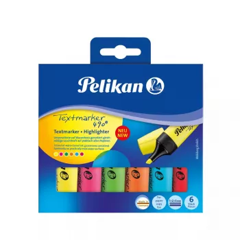 Marķieris Pelikan Textmarker 490 Daudzkrāsains 6 gab.