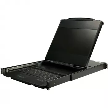 StarTech.com Divu sliežu plauktā montējama KVM konsole HD 1080p - Viena pieslēgvieta DVI/VGA KVM ar 17 inch LCD monitoru serveru plauktam - Pilnvērtīgs 1U LCD KVM atvilktnis ar kabeļiem - USB atbalsts - 44230 MTBF