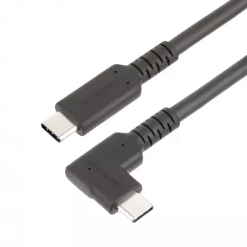 StarTech.com 1 m USB-C kabelis ar robustu leņķveida savienotāju, USB 3.2 Gen 2 (10 Gbps), pilnvērtīgs USB-C uz USB-C datu pārraides kabelis, 4K 60Hz DP alternatīvais režīms, 100 W strāvas padeve - 90 grādu USB Type-C kabelis