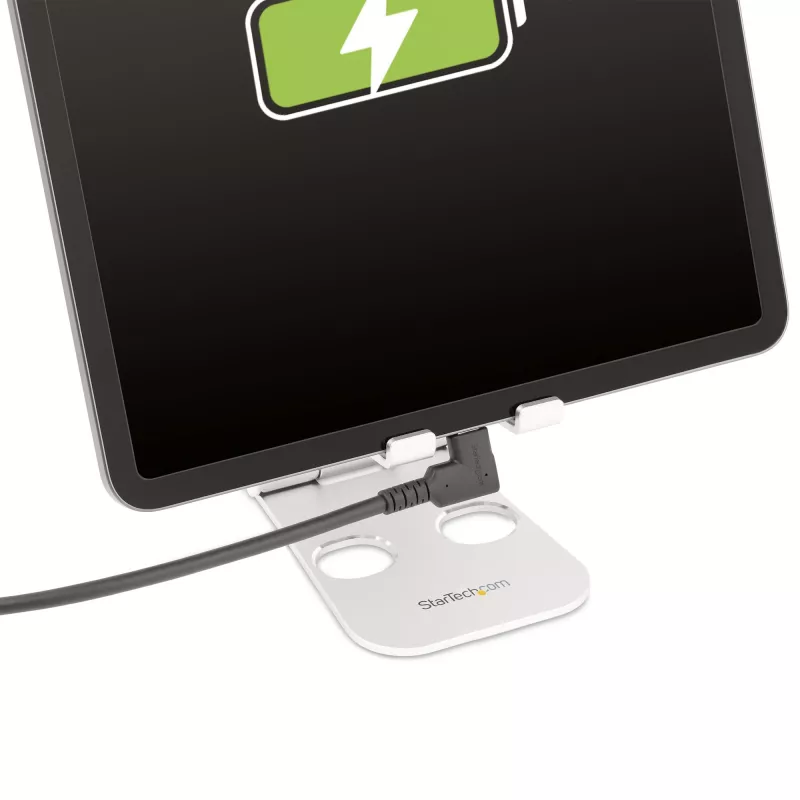 StarTech.com 1 m USB-C kabelis ar robustu leņķveida savienotāju, USB 3.2 Gen 2 (10 Gbps), pilnvērtīgs USB-C uz USB-C datu pārraides kabelis, 4K 60Hz DP alternatīvais režīms, 100 W strāvas padeve - 90 grādu USB Type-C kabelis