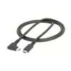 StarTech.com 1 m USB-C kabelis ar robustu leņķveida savienotāju, USB 3.2 Gen 2 (10 Gbps), pilnvērtīgs USB-C uz USB-C datu pārraides kabelis, 4K 60Hz DP alternatīvais režīms, 100 W strāvas padeve - 90 grādu USB Type-C kabelis