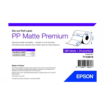Pašlīmējošā printera etiķete Epson 7113414 Balta 7.6x12.7 cm