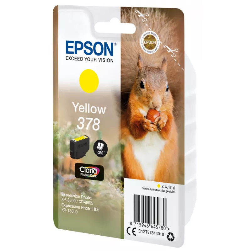 Kārtridžs Epson 378 Dzeltens 360 lapas Tinte C13T37844010
