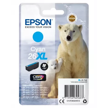 Epson Polar bear Singlepack ciāna 26XL Claria Premium Ink