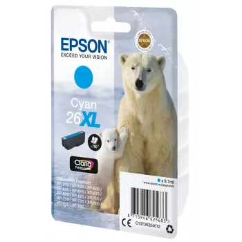 Epson Polar bear Singlepack ciāna 26XL Claria Premium Ink