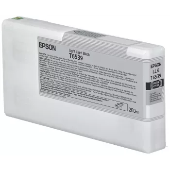 Epson T6539 Light Light Melns tintes kasetne (200 ml), Gaiši gaiši melna, pigmenta tinte, 200 ml, 1 gab.