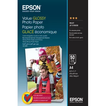 Epson Value Glossy Photo Paper — A4 — 50 loksnes