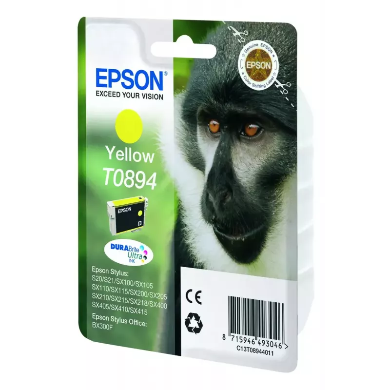 Epson Dzeltenā kasetne Monkey Singlepack T0894 DURABrite Ultra tinte