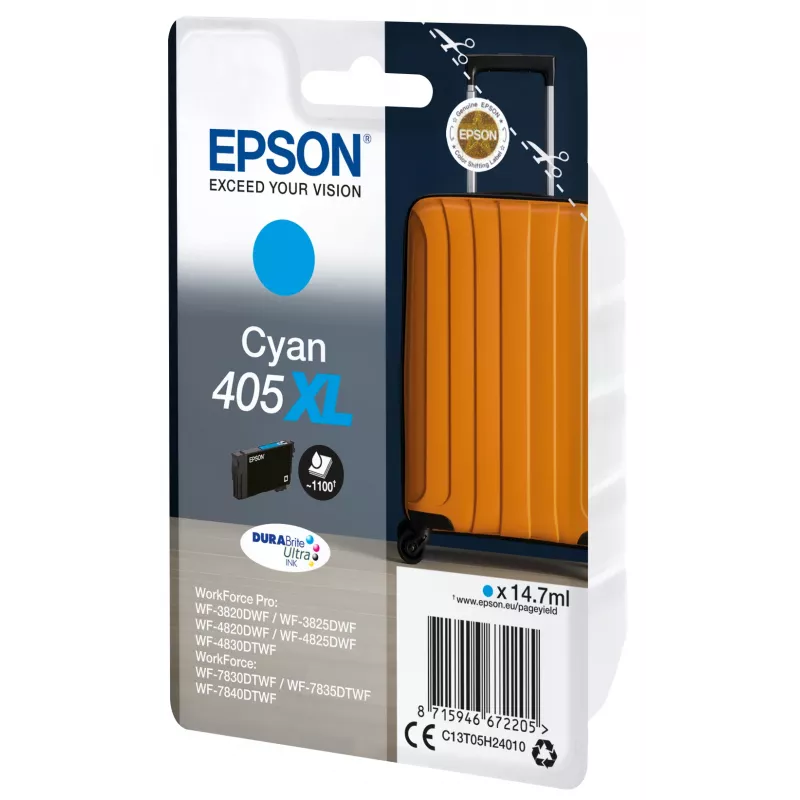 Epson 405XL tintes kasetne 1 gab. Oriģināla Augsta (XL) ietilpība ciāna