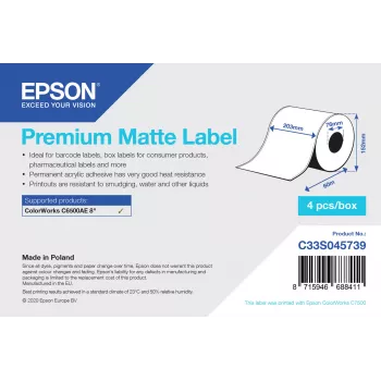 Nepārtraukta etiķešu lente Epson C33S045739 printera baltā etiķete