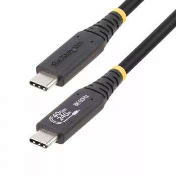 StarTech.com 50cm (1.6ft) USB4 kabelis, USB-IF sertificēts USB-C kabelis, 40Gbps, 240W strāvas padeve PD 3.1 EPR, 8K 60Hz, USB Type-C datu pārraides kabelis/vads, saderīgs ar Thunderbolt/USB 3.2 pieslēgvietām