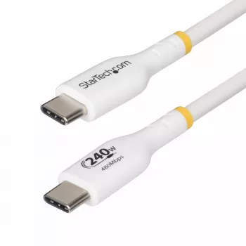 StarTech.com 4 m balts USB-C uzlādes kabelis, USB-IF sertificēts USB C kabelis, 240 W PD EPR, USB 2.0 C tipa klēpjdatora lādētāja vads, USB-C datu pārraides kabelis, TPE apvalks