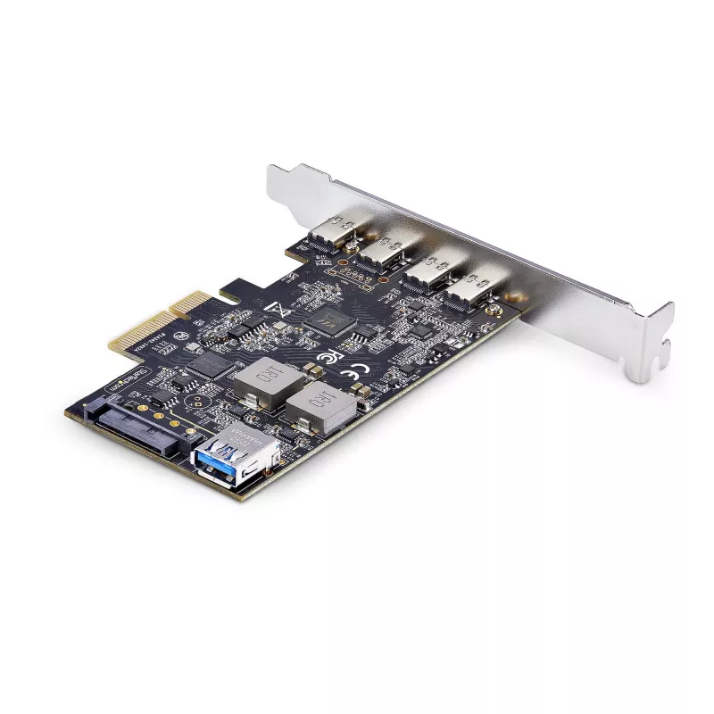 StarTech.com 5 portu USB PCIe karte, USB 3.2 10 Gb/s, PCI Express karte ar 4x USB-C portiem, 1x USB-A iekšējo portu, USB PCIe kontrollera karte, Windows/macOS/Linux
