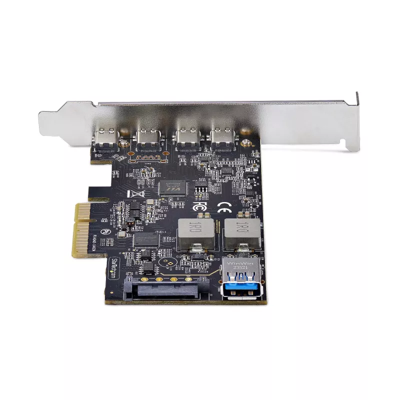 StarTech.com 5 portu USB PCIe karte, USB 3.2 10 Gb/s, PCI Express karte ar 4x USB-C portiem, 1x USB-A iekšējo portu, USB PCIe kontrollera karte, Windows/macOS/Linux
