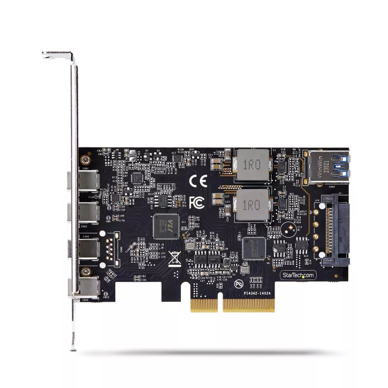 StarTech.com 5 portu USB PCIe karte, USB 3.2 10 Gb/s, PCI Express karte ar 4x USB-C portiem, 1x USB-A iekšējo portu, USB PCIe kontrollera karte, Windows/macOS/Linux