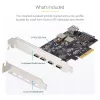 StarTech.com 5 portu USB PCIe karte, USB 3.2 10 Gb/s, PCI Express karte ar 4x USB-C portiem, 1x USB-A iekšējo portu, USB PCIe kontrollera karte, Windows/macOS/Linux