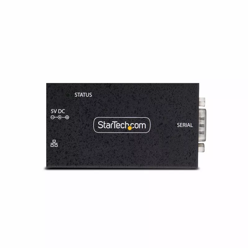 StarTech.com 1 porta seriālais–Ethernet adapteris, IP seriālo ierīču serveris attālinātām RS232 ierīcēm, piestiprināms pie sienas/DIN sliedes, metāla korpuss, RJ45 LAN uz DB9 seriālais pārveidotājs