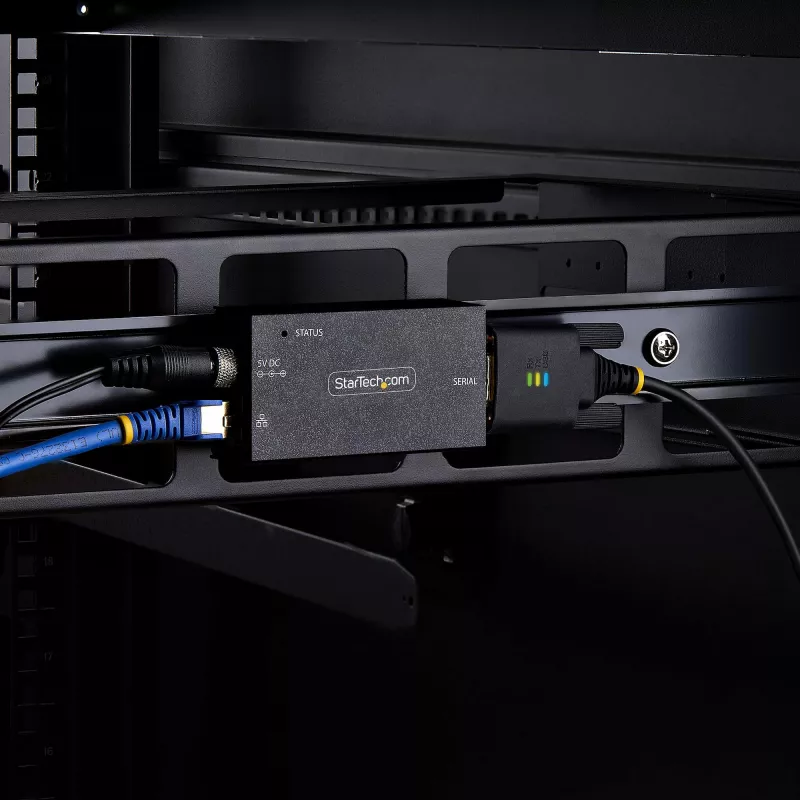 StarTech.com 1 porta seriālais–Ethernet adapteris, IP seriālo ierīču serveris attālinātām RS232 ierīcēm, piestiprināms pie sienas/DIN sliedes, metāla korpuss, RJ45 LAN uz DB9 seriālais pārveidotājs