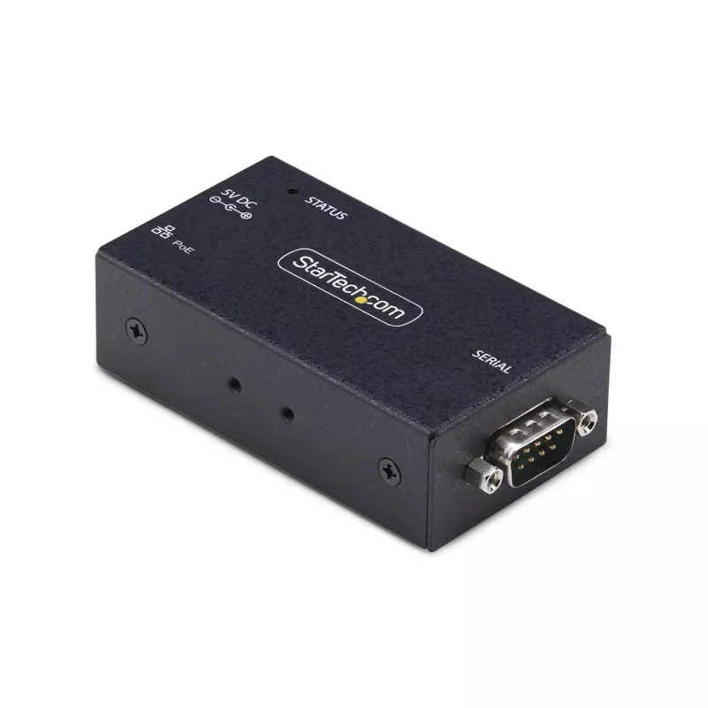 StarTech.com 1 porta seriālā uz Ethernet adapteris, 802.3af PoE IP seriālo ierīču serveris attālinātām RS232 ierīcēm, piestiprināms pie sienas/DIN sliedes, RJ45 LAN uz DB9 seriālais pārveidotājs, TAA