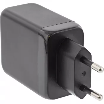 InLine USB PD barošanas bloks, GaN lādētājs, 3 pieslēgvietas, Dual USB-C + USB-A, 65W