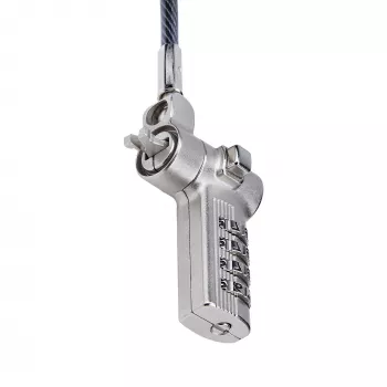 StarTech.com UNIVCS-LAPTOP-LOCK universāla portatīvā datora trosīte ar slēdzeni, 2 m, sērijveida kodu slēdzene, Noble Wedge/Nano/K-Slot, melna/sudraba, TAA