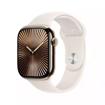 Viedpulkstenis Apple Watch Series 10 GPS + Cellular 46mm Gold Titanium korpuss Starlight Sport siksniņa M/L