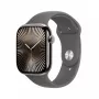 Viedpulkstenis Apple Watch Series 10 GPS + Cellular 46mm dabīgs titāna korpuss, akmens pelēka sporta siksniņa S/M