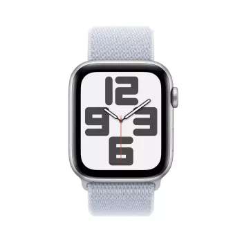 Viedpulkstenis Apple Watch SE GPS + Cellular 44mm sudraba alumīnija korpuss, Blue Cloud Sport Loop
