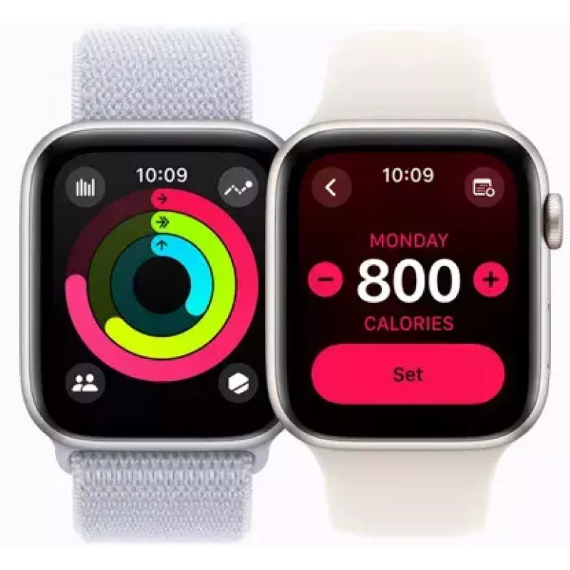 Viedpulkstenis Apple Watch SE GPS + Cellular 44mm sudraba alumīnija korpuss, Blue Cloud Sport Loop