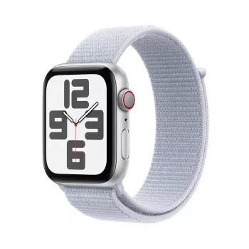 Viedpulkstenis Apple Watch SE GPS + Cellular 44mm sudraba alumīnija korpuss, Blue Cloud Sport Loop