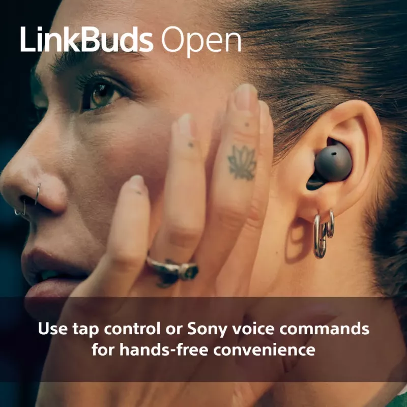 Bezvadu ievietojamais austiņu komplekts Sony LinkBuds Open WFL910W — Bluetooth, 20–20000 Hz, 10 m diapazons, balts