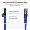 StarTech.com 2 m zils CAT8 Ethernet kabelis, bez aizķeršanās RJ45, 25G/40G, 2000 MHz, 100 W PoE++, S/FTP, 26AWG tīra vara stieple, LSZH, ekranēts tīkla ielāpu vads ar spriedzes samazinājumiem, individuāli testēts