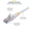 StarTech.com 50 cm zils CAT8 Ethernet kabelis, bez aizķeršanās RJ45, 25G/40G, 2000 MHz, 100 W PoE++, S/FTP, 26AWG tīra vara stieple, LSZH, ekranēts tīkla ielāpu vads ar spriedzes samazināšanu, individuāli testēts