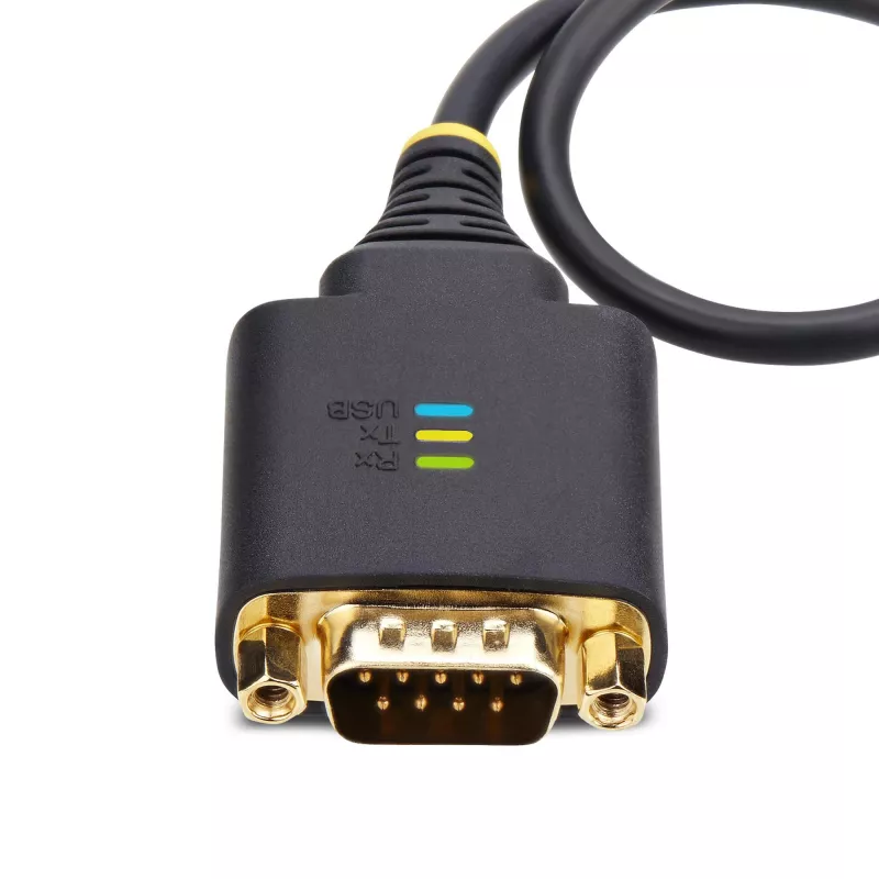 StarTech.com 1 pēda (30 cm) USB–seriālais adaptera kabelis, COM saglabāšana, maināmi uzgriežņi/skrūves, USB-A uz DB9 RS232, FTDI IC, ESD aizsardzība, Windows/macOS/Linux
