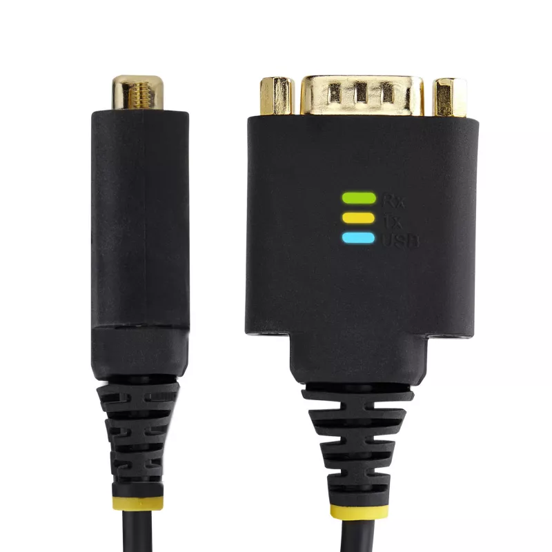 StarTech.com 1 pēda (30 cm) USB–seriālais adaptera kabelis, COM saglabāšana, maināmi uzgriežņi/skrūves, USB-A uz DB9 RS232, FTDI IC, ESD aizsardzība, Windows/macOS/Linux