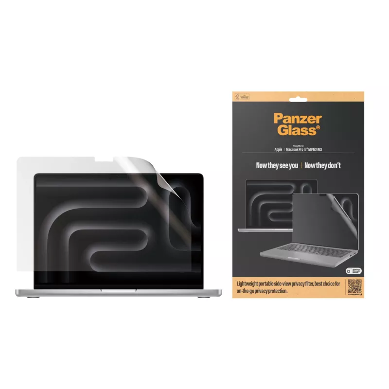 Ekrāna aizsargs PanzerGlass Dual Privacy MacBook Pro 16 collu M1 M2 M3 M4 Caurspīdīgs
