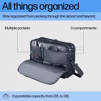 Klēpjdatora soma HP Travel Plus 22L 16 collu portfelis vienkrāsains