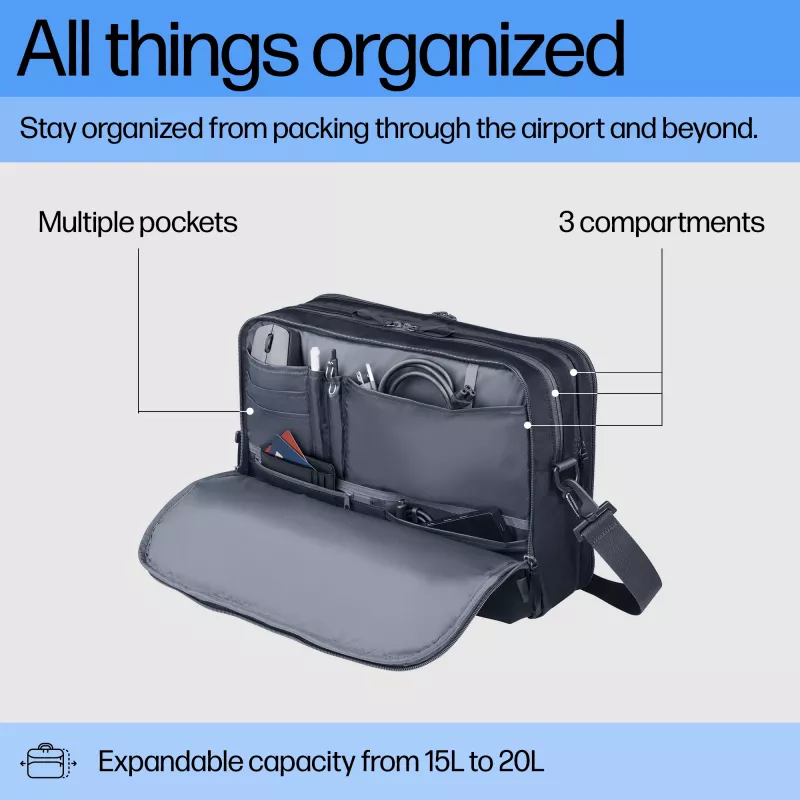 Klēpjdatora soma HP Travel Plus 15L 14 collu portfelis 820g vienkrāsains