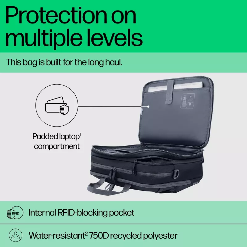 Klēpjdatora soma HP Travel Plus 15L 14 collu portfelis 820g vienkrāsains