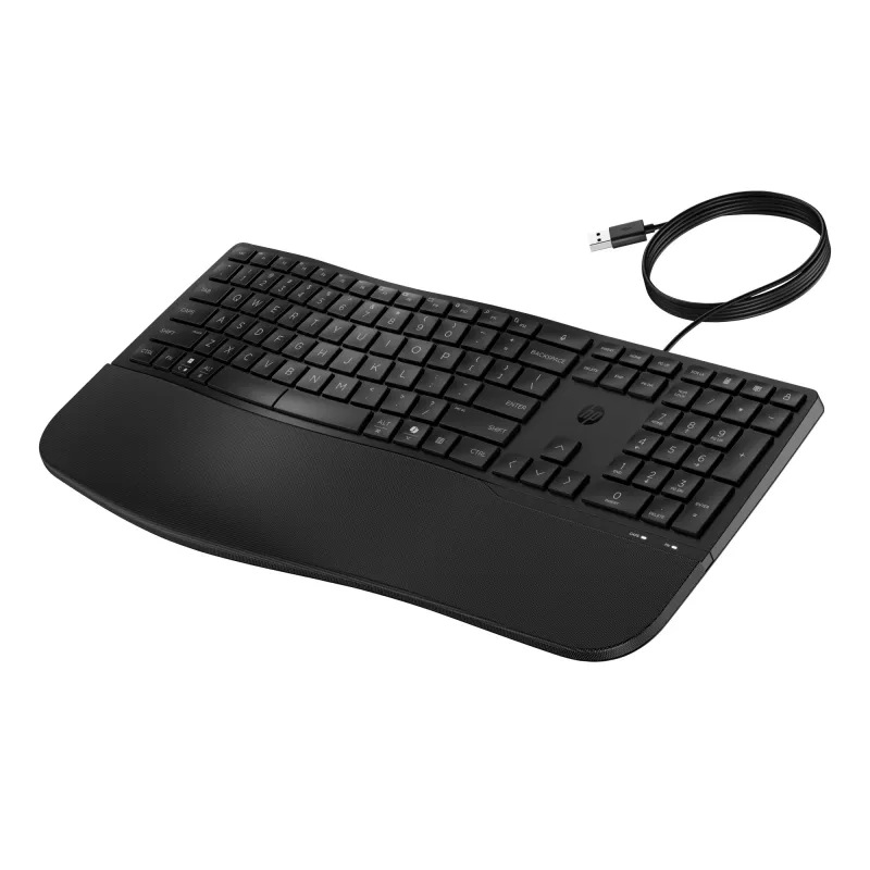 HP 485 Comfort vadu tastatūra, pilna izmēra USB membrānas ar plaukstas balstu