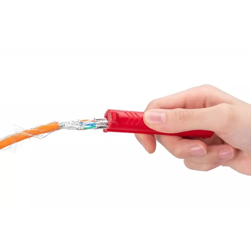 Datu kabeļu noņemšanas rīks DIGITUS DN-94001-1353 — noņemšanas jauda 5 mm–15 mm, maks. kabeļa diametrs 15 mm, sarkans