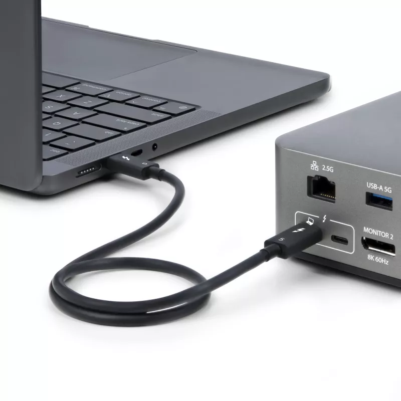 StarTech.com 1.5ft (50cm) Thunderbolt 5 kabelis, 80Gbps/Līdz 120Gbps, 240W PD, 8K 60Hz, sertificēts Thunderbolt kabelis - saderīgs ar Thunderbolt 4/USB4/USB-C