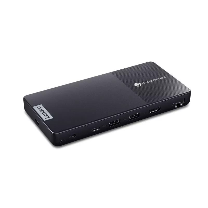 Mini PC Lenovo Chromebox Micro — Intel Celeron N4500, 1.1–2.8 GHz, 8 GB LPDDR4x, 32 GB eMMC, ChromeOS, Melna