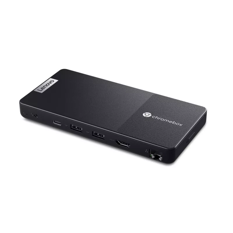 Mini PC Lenovo Chromebox Micro — Intel Celeron N4500, 1.1–2.8 GHz, 8 GB LPDDR4x, 32 GB eMMC, ChromeOS, Melna
